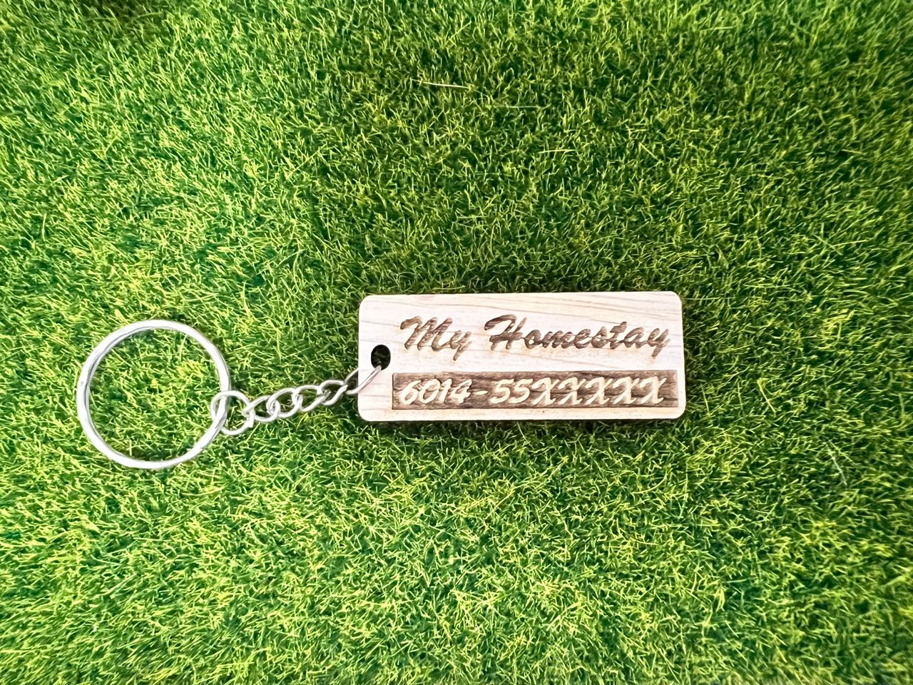 Ukiran Tersuai Rantai Kunci Kayu | Keychain Ukiran Kayu
